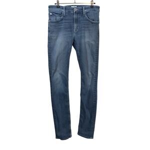 Hudson Blake Slim Straight Jeans Mens 31 Blue Medium Wash Faded Denim Stretch